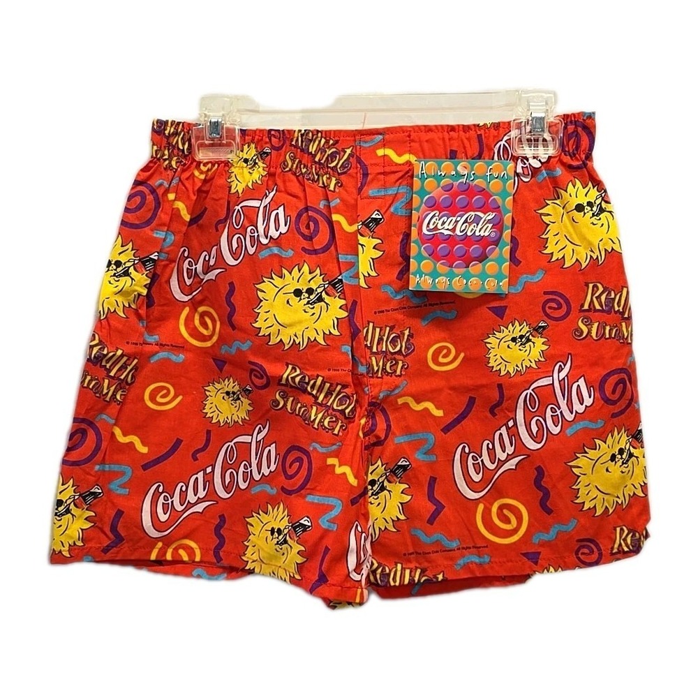 Vintage Coca Cola Boxer Shorts Red Hot Summer Novelty USA sz 32 34